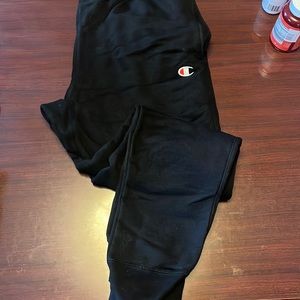 Thick, black, champion, sweatpants, men’s size L